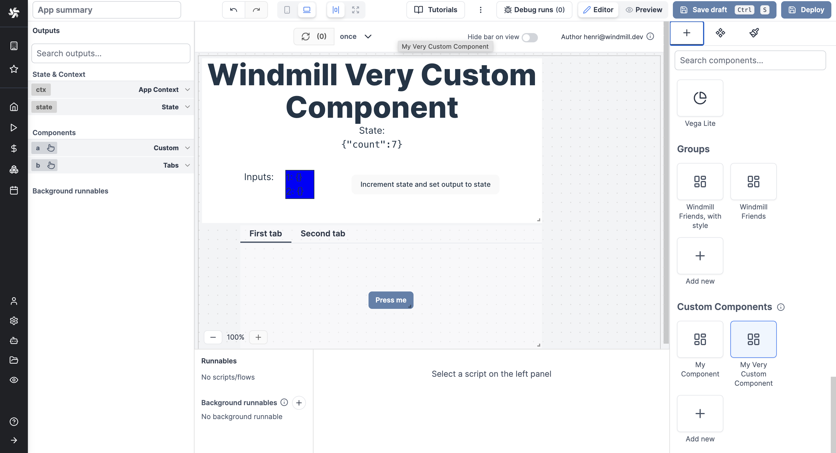 Custom component example Custom component example